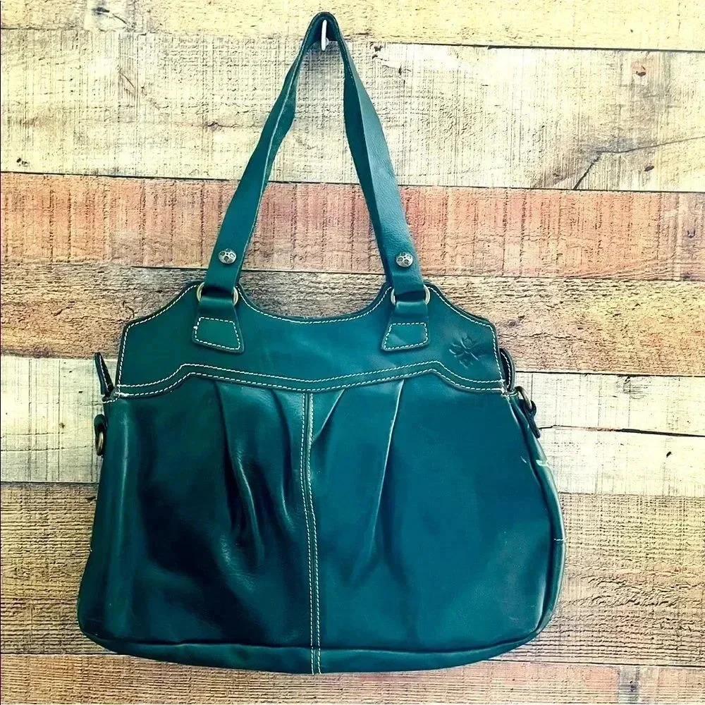 Patricia Nash Napoli Hunter Green Leather Purse